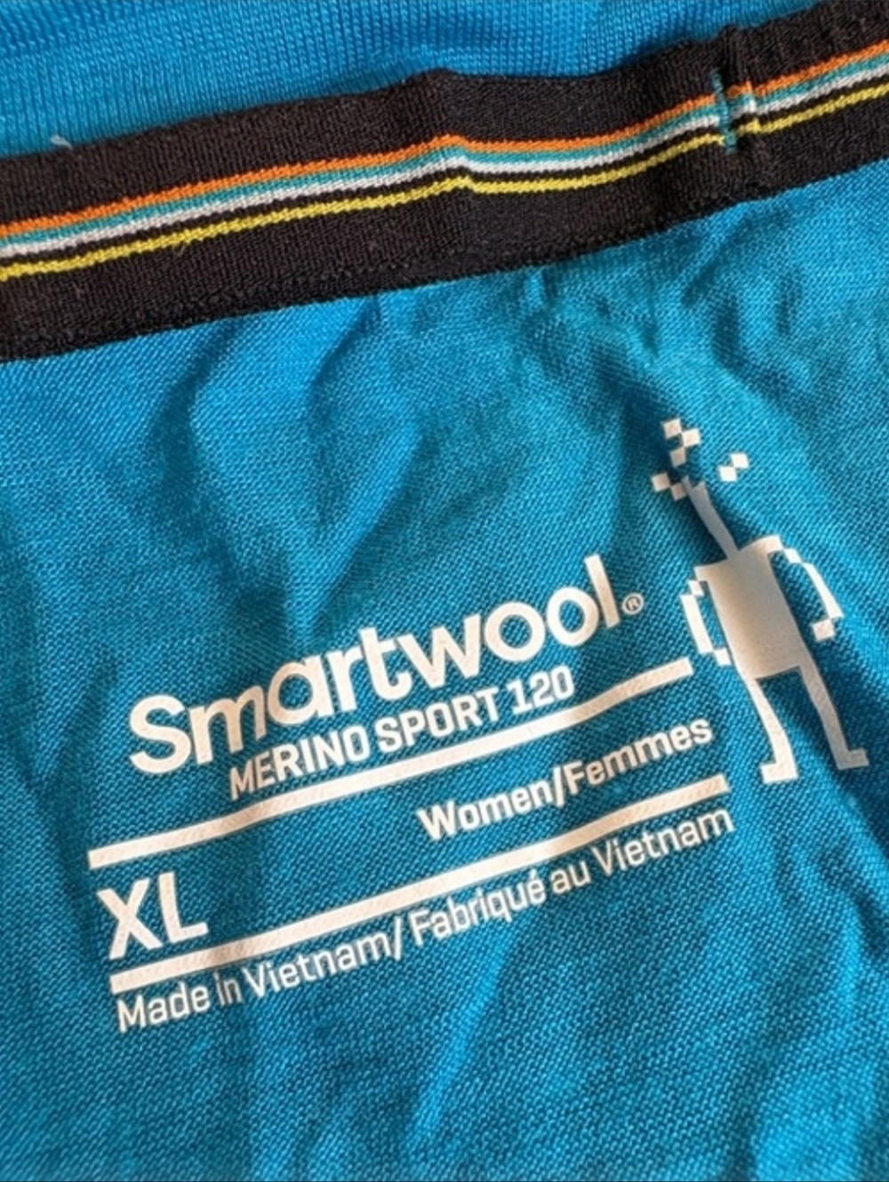Smartwool womens merino sport 120 Short Sleeve Crew Shirt - Blue Size Large - Picture 2 of 4